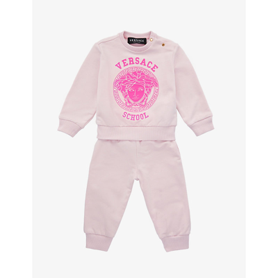 Versace Babies'  School Stretch-cotton Tracksuit 6-36 Months In Rosa+fuxia