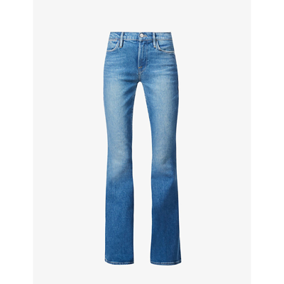 Frame Le High Flare Faded-wash High-rise Recycled Cotton-blend Stretch-denim Jeans In Nocolor