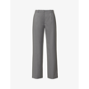 Low Classic Regular-fit Wide-leg Low-rise Woven Trousers In Grey