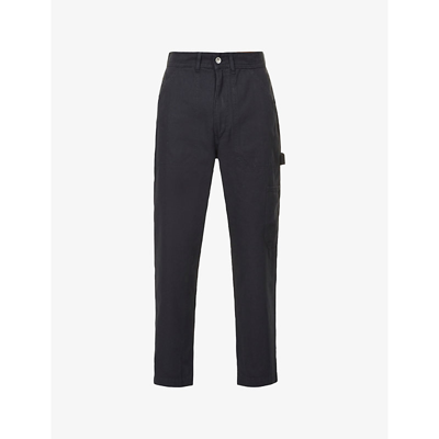 Albam Relaxed-fit Straight-leg Mid-rise Organic-cotton Trousers In Charcoal