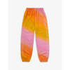 Erl Gradient Floral-print Cotton-blend Jogging Bottoms 6-14 Years In Yellow Gradient