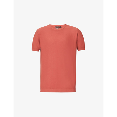 Oscar Jacobson Jace Regular-fit Cotton-knit T-shirt In Red Manuka