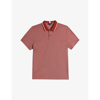 Ted Baker Arts Short-sleeved Cotton Polo Shirt In Burnt Red