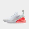 Nike Air Max 270 Big Kids' Shoes In White/pink Foam/summit White/honeydew