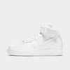 Nike Women's Air Force 1 '07 Mid Casual Shoes In White/white/white