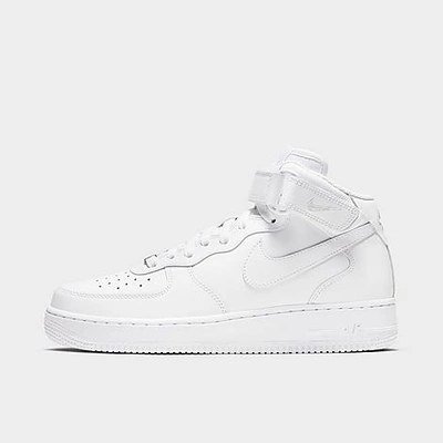 Nike Women's Air Force 1 '07 Mid Casual Shoes In White/white/white