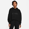 Nike Women's  Sportswear Tech Fleece Over-oversized Crop Pullover Hoodie In Black/black