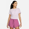 Nike Women's Dri-fit One Luxe Twist Standard Fit Short-sleeve Shirt In Doll/reflective Silver