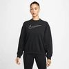 Nike Women's Dri-fit Get Fit Graphic Crewneck Sweatshirt In Black/white