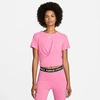 Nike Women's Dri-fit One Luxe Twist Standard Fit Short-sleeve Shirt In Pinksicle/reflective Silver