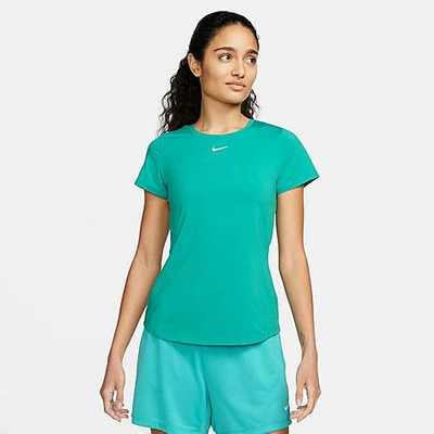 Nike Dri-fit One Luxe Women's Slim Fit Short-sleeve Top In Neptune Green