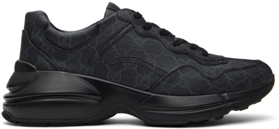 Gucci Rhyton Gg Supreme Fabric Sneakers In Black