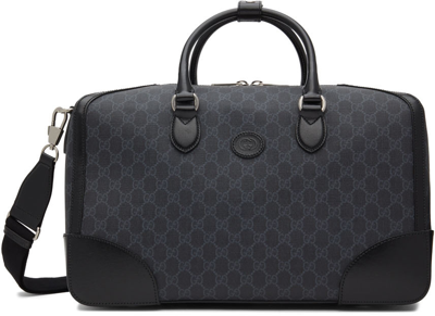 Gucci Black Interlocking G Travel Bag In Black/black/black