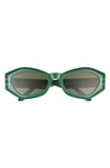 Dior Signature B1u 55mm Butterfly Sunglasses In Shiny Dark Green / Green