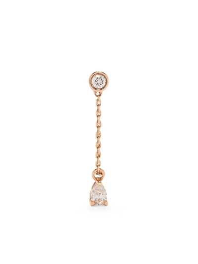 Djula 18kt Rose Gold Delicatesse Chain Diamond Earring In Pink