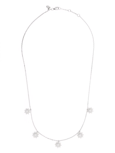 Djula 18kt White Gold Soleil Diamond Chain Necklace In Silver