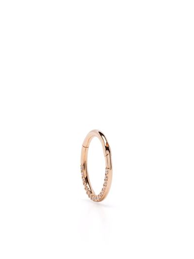 Djula 18kt Rose Gold Diamond Hoop Earring In Pink
