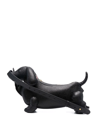 Thom Browne Men's Hector Dog-shaped Leather Belt Bag In Black