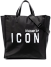 Dsquared2 Logo-print Shoulder Bag In Black