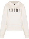 Amiri Logo-print Longline Hoodie In Nude