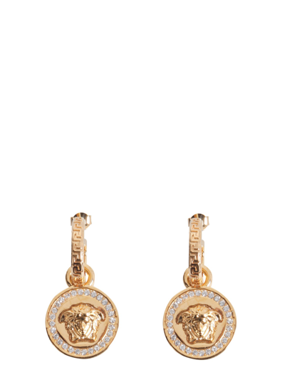 Versace Earrings With Greek And Jellyfish In Gold