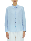 Ps By Paul Smith Pointed-collar Organic-cotton Shirt In Azzurro