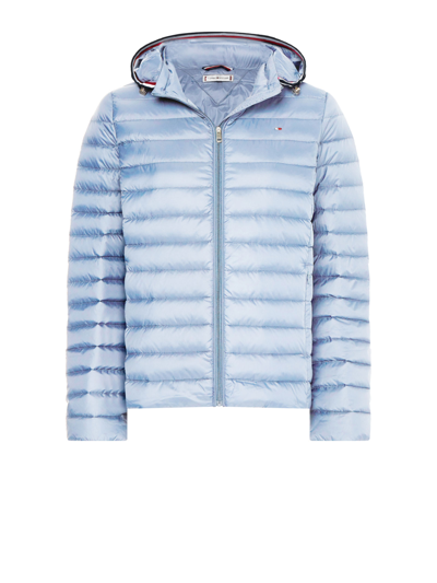 Tommy Hilfiger Embroidered-logo Quilted Jacket In Breezy Blue