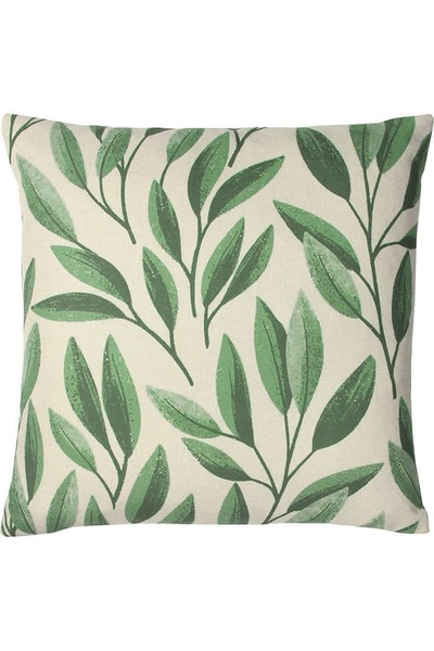 Paoletti Laurel Botanical Throw Pillow Cover In Green