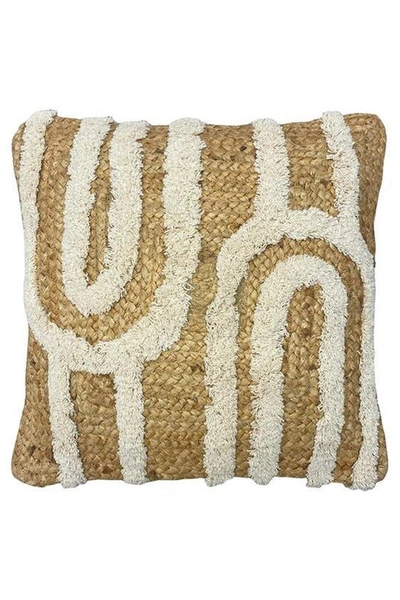 Furn Jute Tufted Throw Pillow Cover In Brown