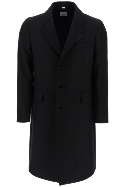 Burberry Wool-cashmere Single-breasted Coat In Black