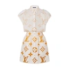 LOUIS VUITTON MONOGRAM OMBRÉ SLEEVELESS SILK SHIRT DRESS