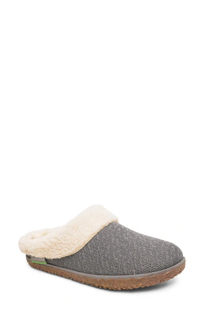 Minnetonka Eco Spruce Faux Fur Slipper In Grey