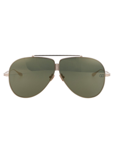 Valentino Eyewear Pilot Frame Sunglasses In Silver