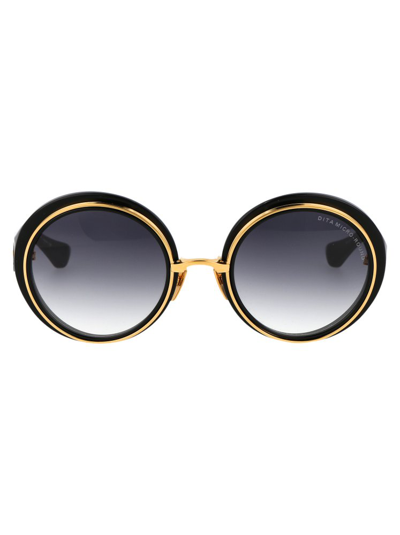 Dita Eyewear Round Frame Sunglasses In Schwarz