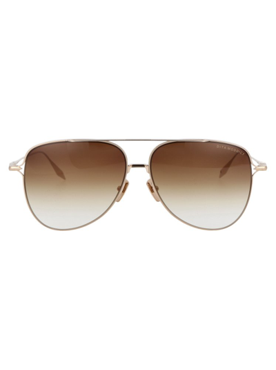 Dita Eyewear Pilot Frame Sunglasses In Gold