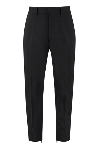 Dsquared2 Logo Printed Cropped Trousers In Black