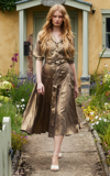 Lena Hoschek Women's Olivia Metallic Midi Dress In Gold