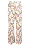 Sportmax Egeria Floral Cotton-blend Flared Pants In Rosa