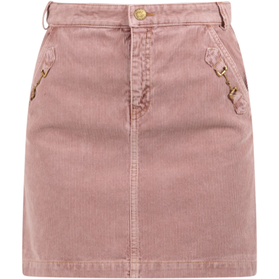 Gucci Kids' Pink Skirt For Girl With Iconic Clamp