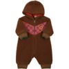 GUCCI BROWN JUMPSUIT FOR BABY GIRL WITH HEARTS, STARS AND LOGO