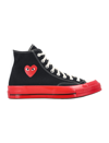 Comme Des Garçons Black Heart Print Sneakers In Black