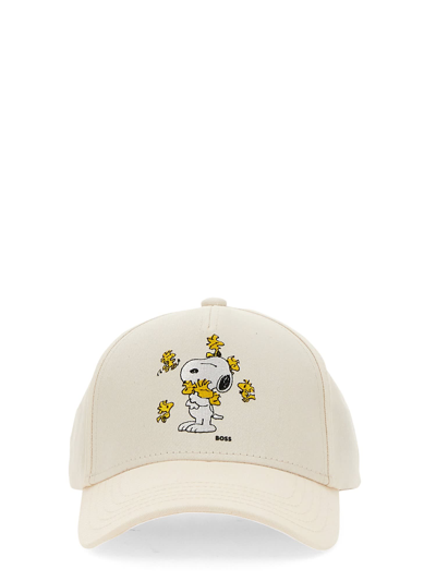 Boss Selection Snoopy Baseball Hat In Bianco