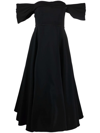 Giambattista Valli Draped Off-the-shoulder Midi Dress In Black