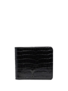 AMI ALEXANDRE MATTIUSSI CROCODILE-EMBOSSED LEATHER WALLET