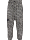 Balmain Monogram-print Track Pants In Black