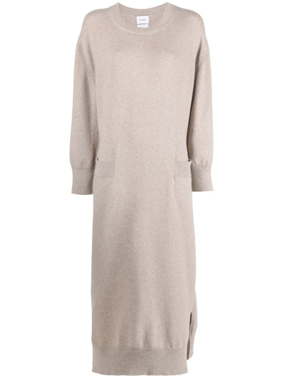 Barrie Long Cashmere Dress In Neutrals