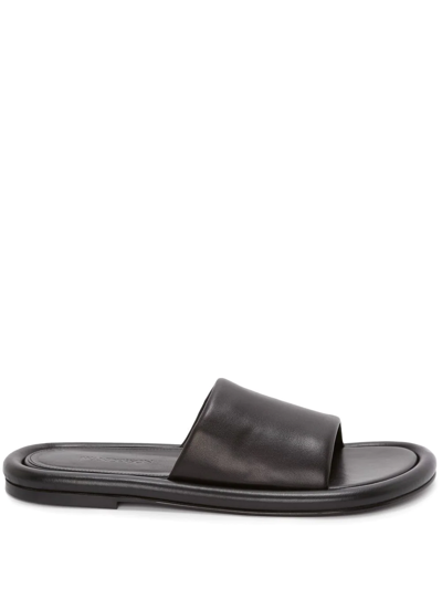 Jw Anderson Bumper-tube Leather Slides In Black