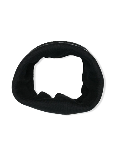 Karl Lagerfeld Embroidered-logo Knitted Snood In Black