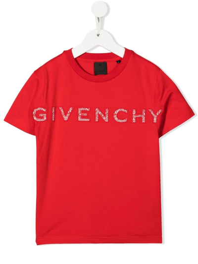 Givenchy Kids' 4g Logo Patch T-shirt In Red
