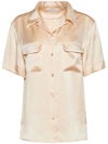 Equipment Amaia Silk Satin Button-front Shirt In Sun Kiss